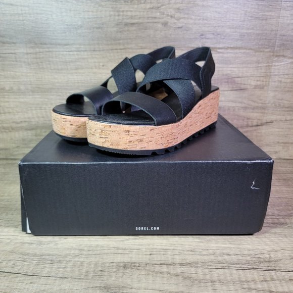 Sorel Shoes - Sorel Womens Cameron Flatform Slingback Sz 8 Sandal